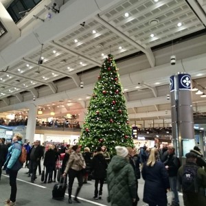 Juletreet ferdig pynta